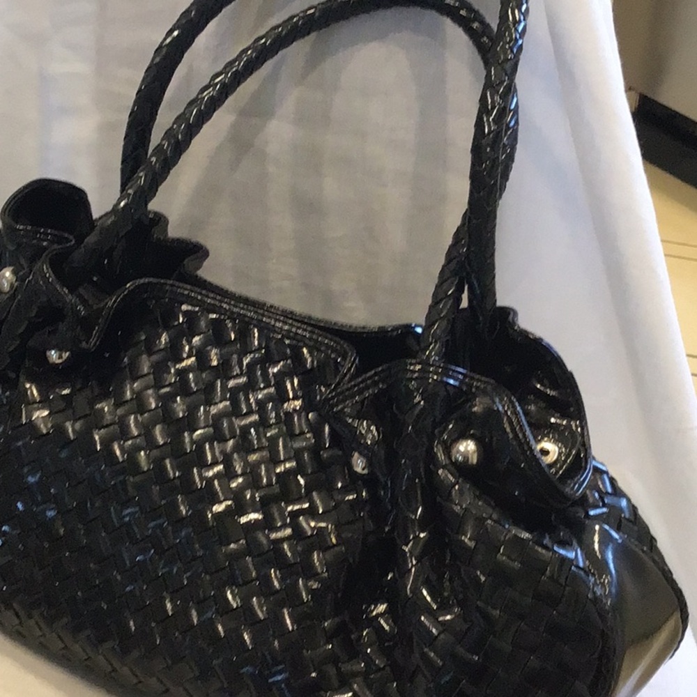 Black patent gorgeous large 17” X 14.5” handbag New Condition, never used